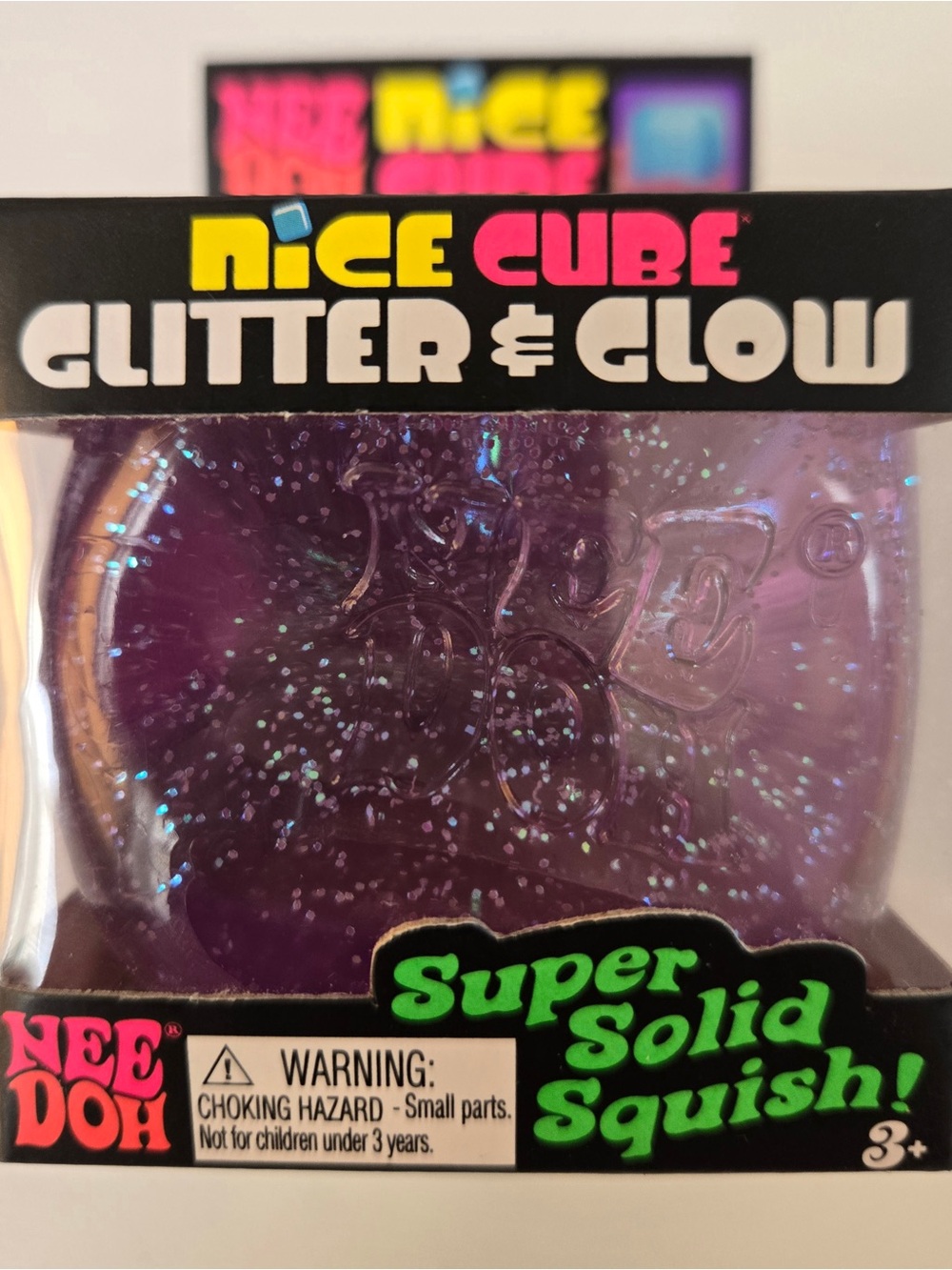Needoh Nice Cube Glitter & Glow - Purple Glitter